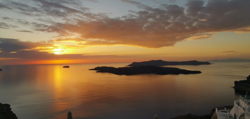 Sunset vied from Fira